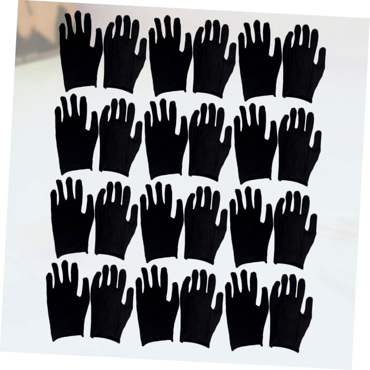 Noir Moufles de Travail Protection Légère, en Coton, 12 Paires