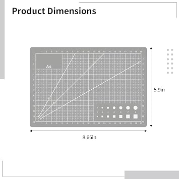 A5 Self-Healing Cutting Mats Set, 4-Piece PVC Craft Pads, Grid Design, Non-Slip Cutting Mats in 5.9 X 8.7 Inches