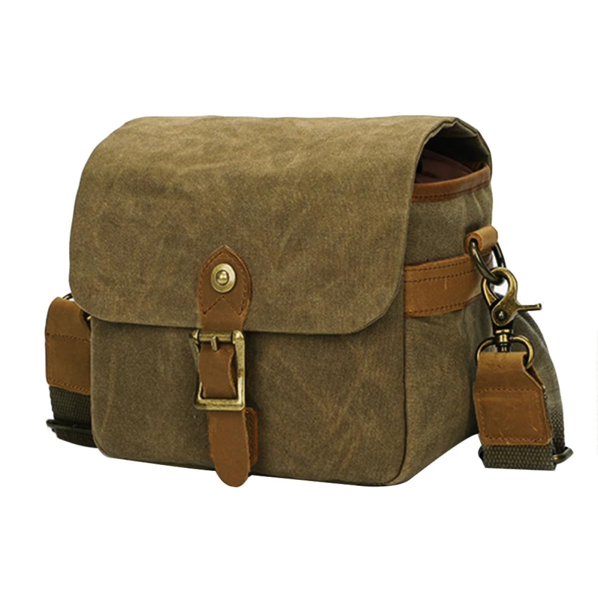 Hemobllo Bolsa Portátil para Cámara de Lona Khaki, Ligera y Compacta, Adecuado para Transportar Cámaras Mirrorless en Viajes y Fotografía Diaria