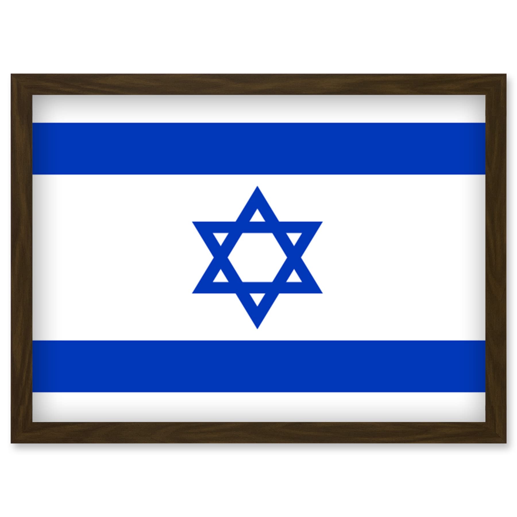 Artery8 Israel National Flag Patriotic Vexillology World Flags Country Region Poster Artwork Framed Wall Art Print A4