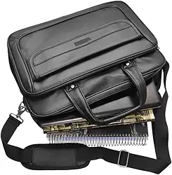 Pasta Executiva Masculina em Couro Impermeável, Maleta de Mão com Múltiplos Compartimentos e Design Sofisticado: Ideal para Advogados, Médicos e Professores em Busca de Estilo e Praticidade