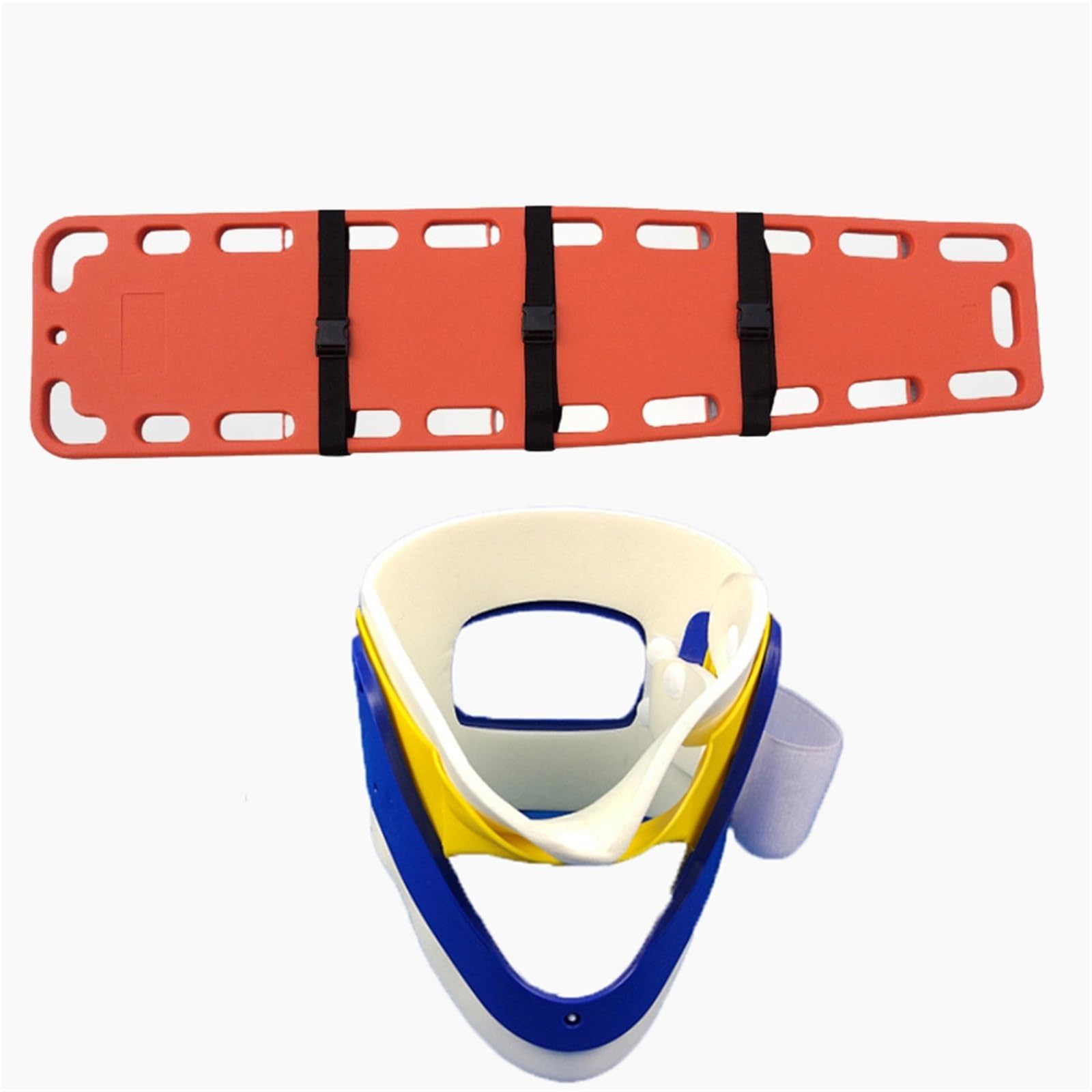 SGKOMN Lightweight Stretcher Spine Board Stretcher, Water Floating Stretcher, Swimming Pool Rescue Stretcher, Life Board with Head Bed and Neck Brace, First Responders, D