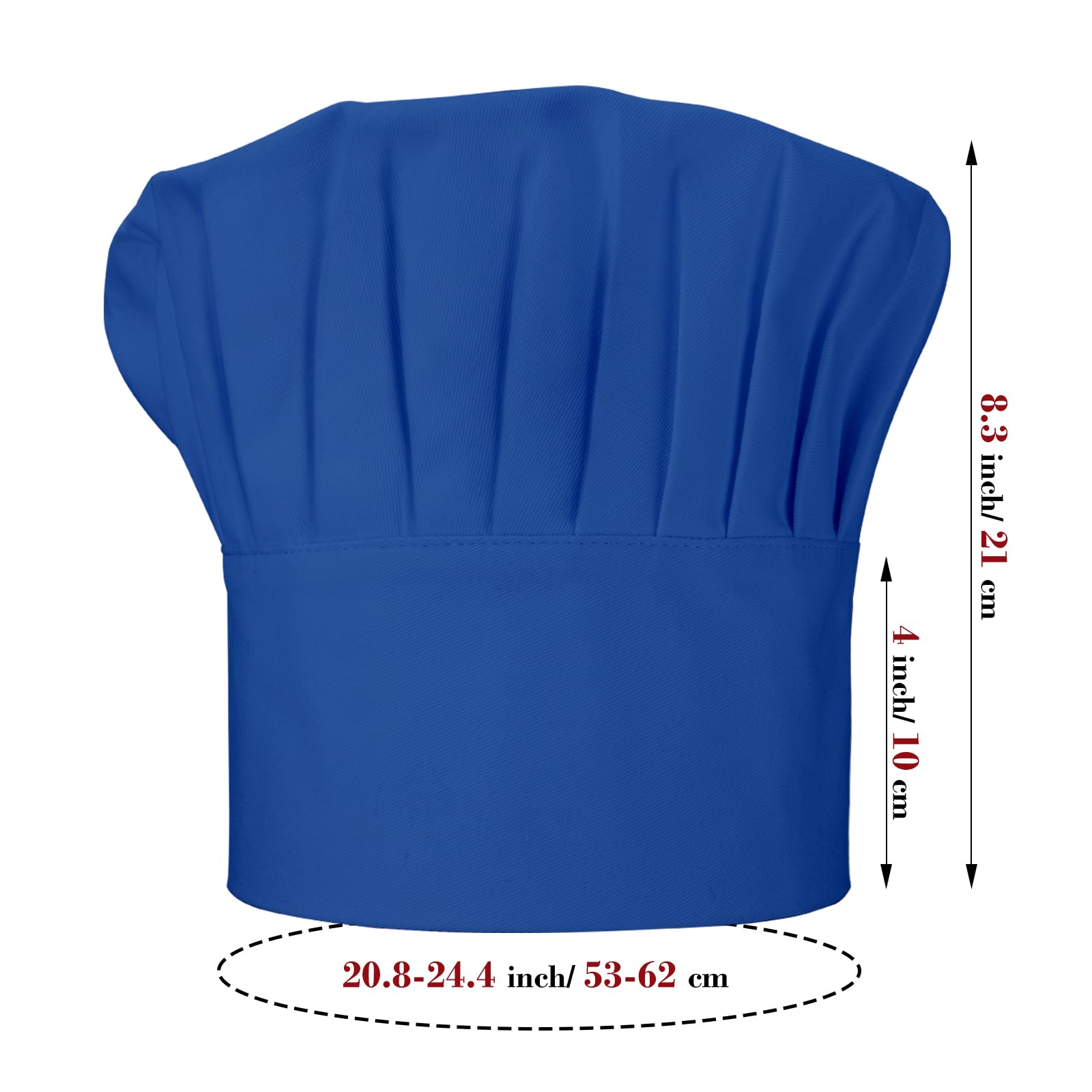 Juego de delantal y sombrero de chef, 2 bolsillos ajustables de algodón, delantal de cocina, disfraz de panadero para hombres y mujeres