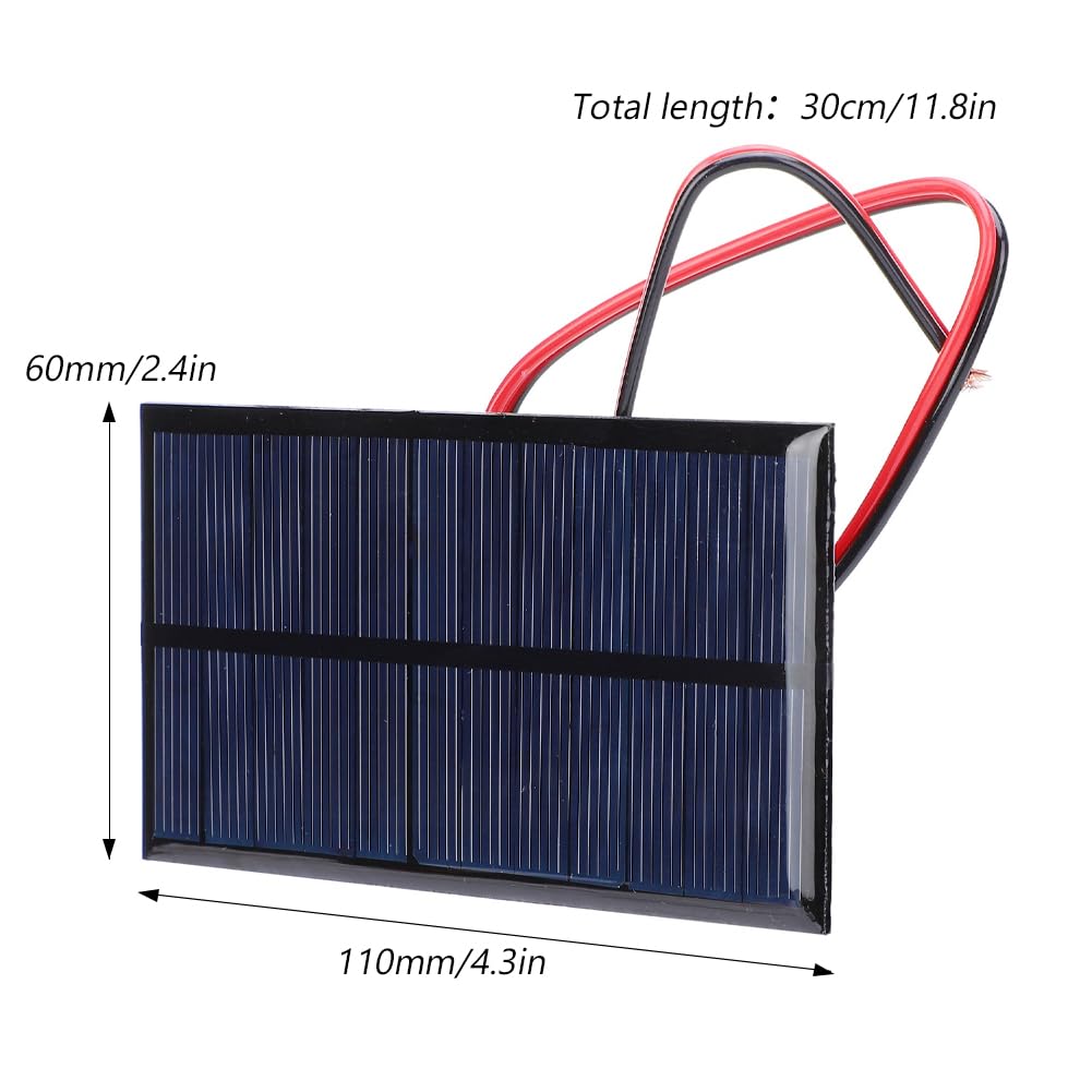 Pannello Solare, Mini Modulo di Energia Solare Rettangolare DC 6V 1W Pannello Cella Silicon Polysilicon Caricabatterie Micro Per Pannelli Celle Giocattolo Elettrico Fai da Te Kit Sistema Fotovoltaico