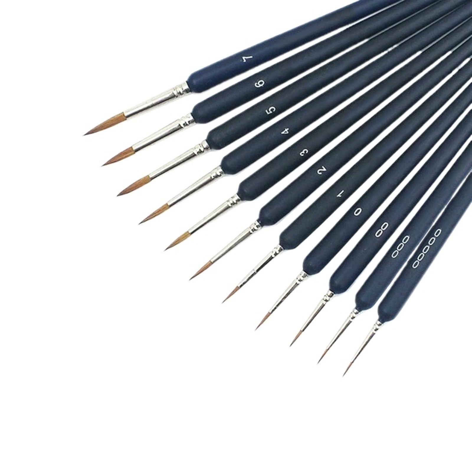 Paint Brushes 11Pcs Miniature Hook Line Pen Art Detail Paint Brushes Set Nylon Hair Painting for Gouache Watercolor Oil Face