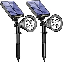 URPOWER Solar Spot Lights - 2-in-1 Waterproof Landscape Spotlights, Dusk-to-Dawn Solar Powered Outdoor Lights for Garden, Yard, Pathway (2 Pack)