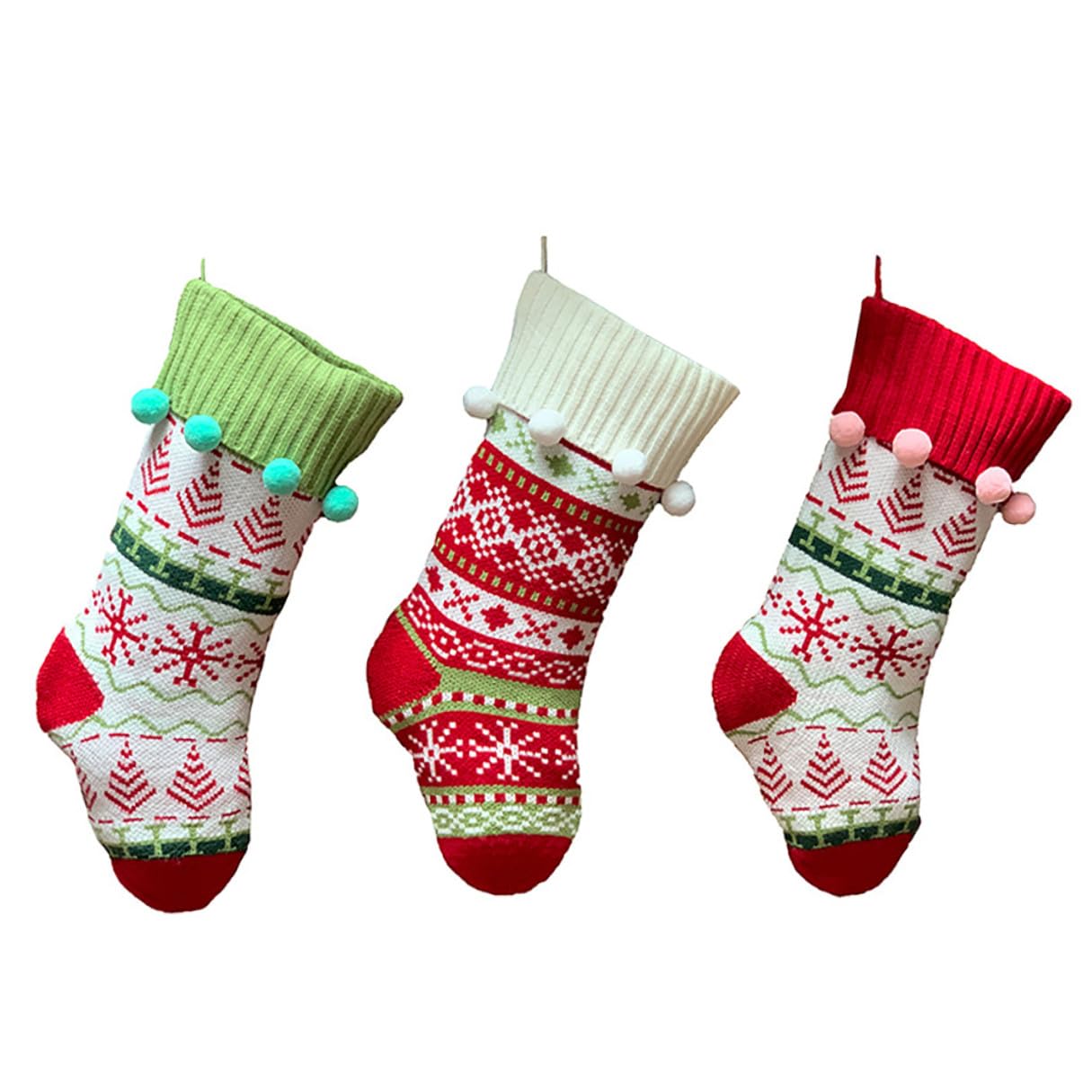3pezzi Calze Donna Natalizie Calzino Sacchetto Regalo di Natale Calzino di Babbo Natale Calzini Natalizi Decorazione per Albero