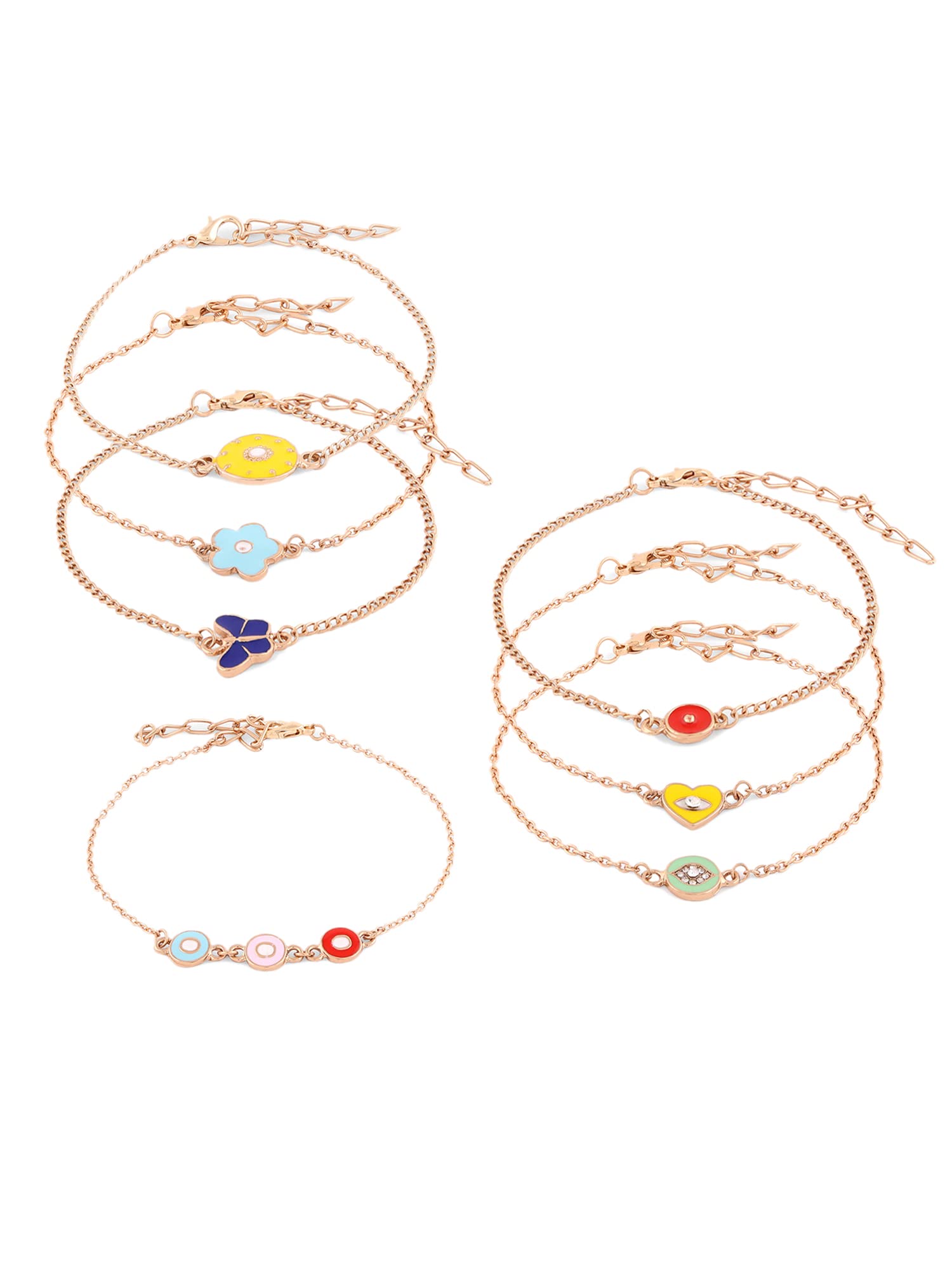 Enamel Stack Bracelets Set of 7 for Women