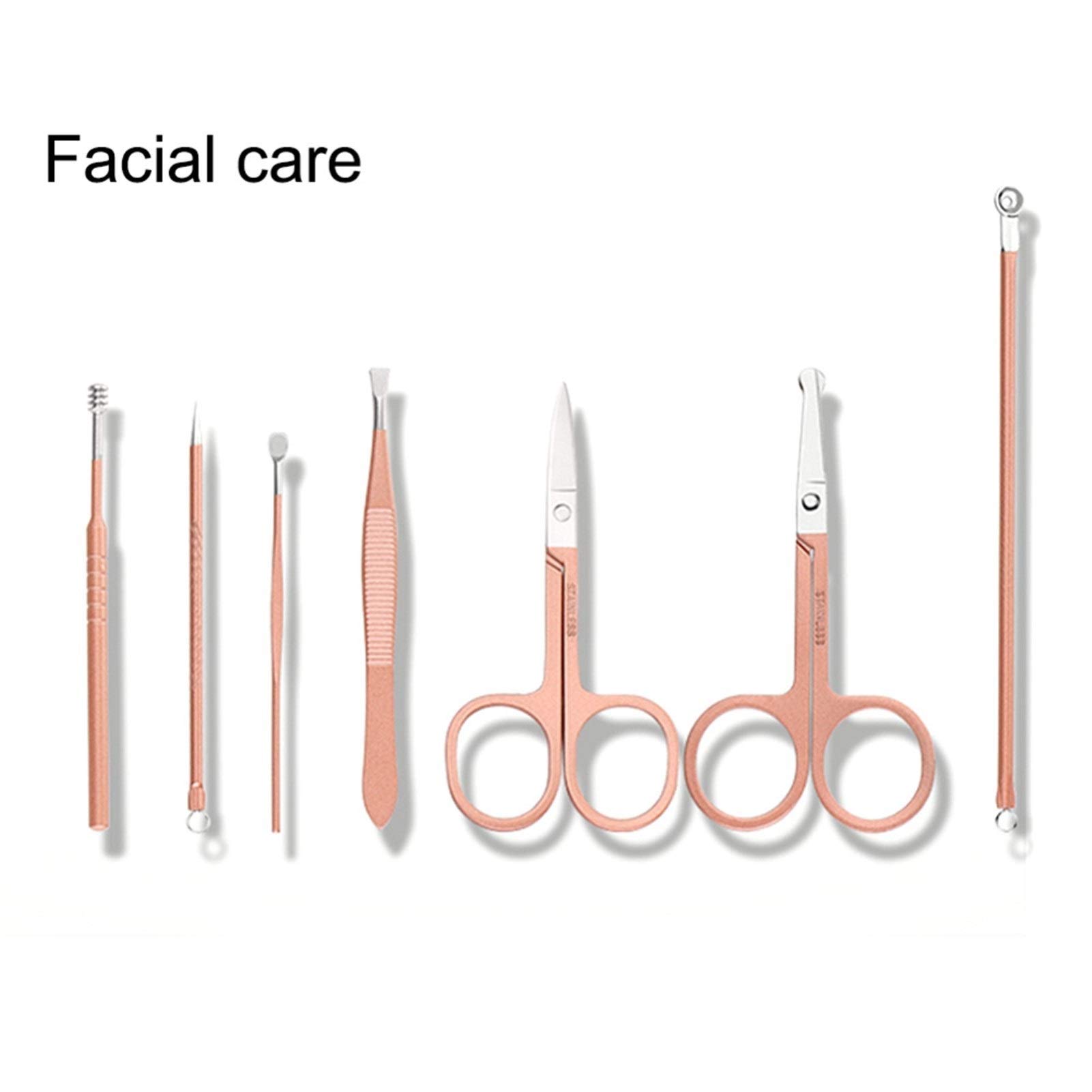 Juego de 18 cortaúñas de acero inoxidable y tijeras para manicura, pedicura, cuidado de uñas, set de belleza para uñas (18 piezas)