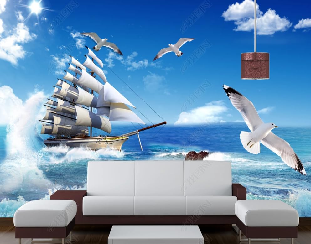 Papier peint intissé navigation en douceur pour salon et chambre 200x140 cm - 2