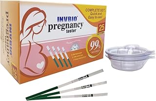 HCG Pregnancy Strips, Early Home Detection Pregnancy Test Strips, 25 Test+25 Free Urine Cups, Clear and Accurate 99%. Regu...