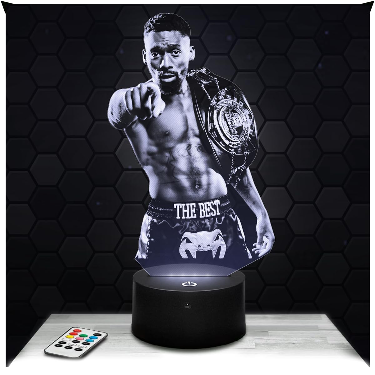 Lampephoto.fr - Cedric Doumbe The Best MMA 3D Lamp Decoration Free Martial Arts, Gift idea for Men Cedric Doumbe The Best MMA Adult Night Light Room Decor, Original Christmas, Gift idea for Men