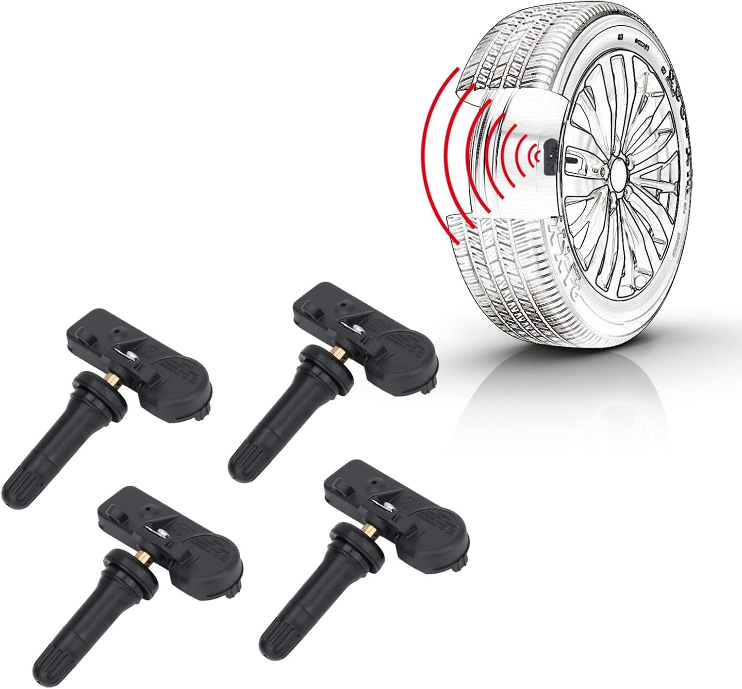 4Pack 20923680 315MHz Tire Pressure Monitoring System(TPMS) Sensor Compatible with Chevy Silverado GMC Sierra Cadillac ATS Buick Enclave Hummer Pontiac Saturn Cruze Camaro Impala Traverse Suburban