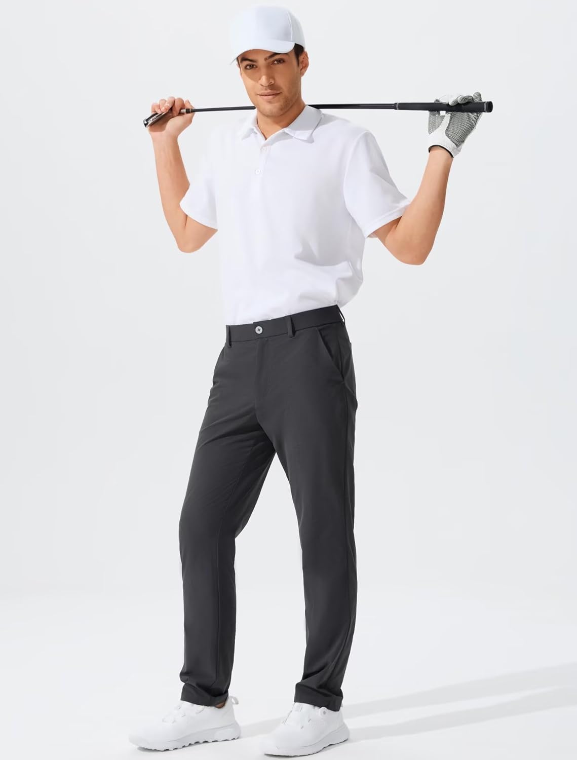 QPNGRP Men's Golf Pants 30"/32"/34" Inseam Lightweight Stretch Work Dress Pants - Image 2