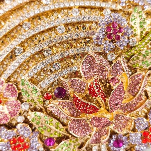 Image of Luxury Crystal Clutch Purse for Women Rhinestone Handbag Formal Party Evening Bag Sparkly Bridal Flower Purse