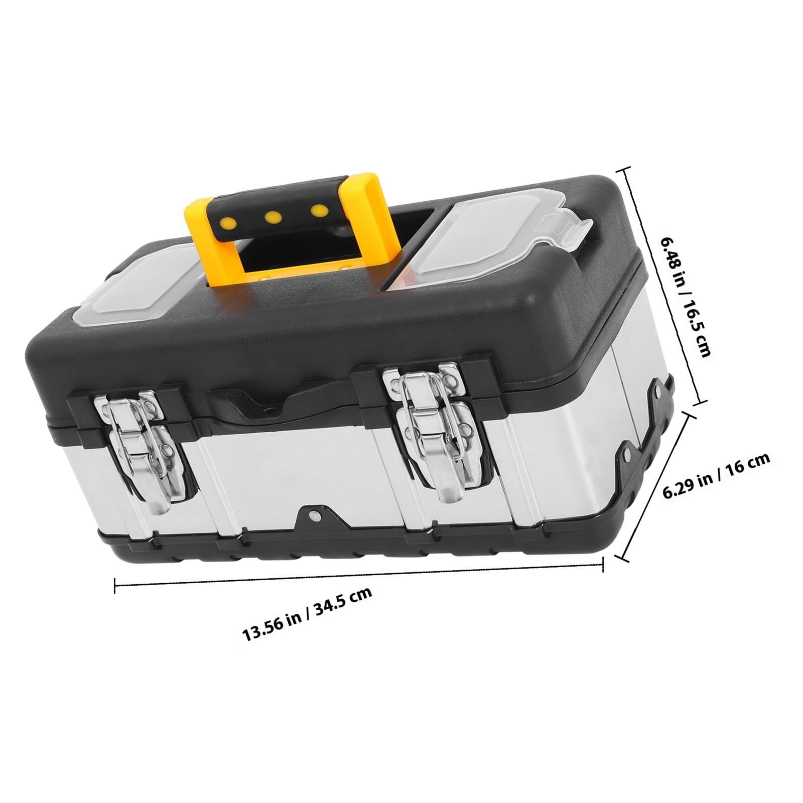 Caja de Herramientas de Mano Portátil y Bloqueable de Acero Inoxidable | Uso Profesional y Exterior, Diseño Práctico y Ligero, Formato Pequeño para Accesorios