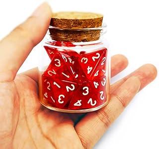 Bescon Standard Sized Transparent Red D4 Dice 20pcs Healing Potion Bottle, 20pcs D4 Health Potion Dungeons and Dragons Accessory