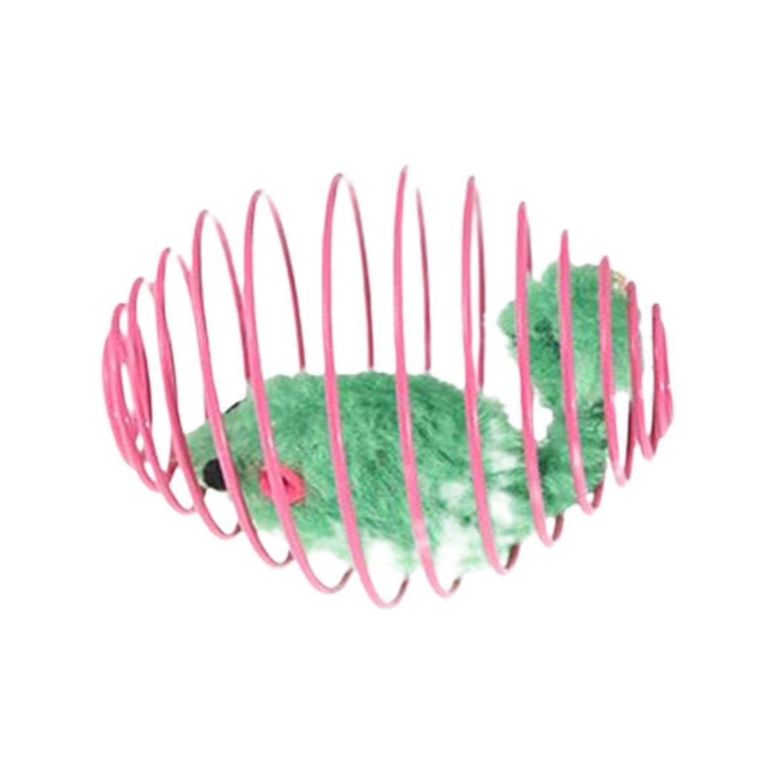 EBVincxmk Interactive Plush In Iron Wire Cage Kitten Catch Chasing Training Toy For Indoor Mice Toy Spring Toy Large Bulk
