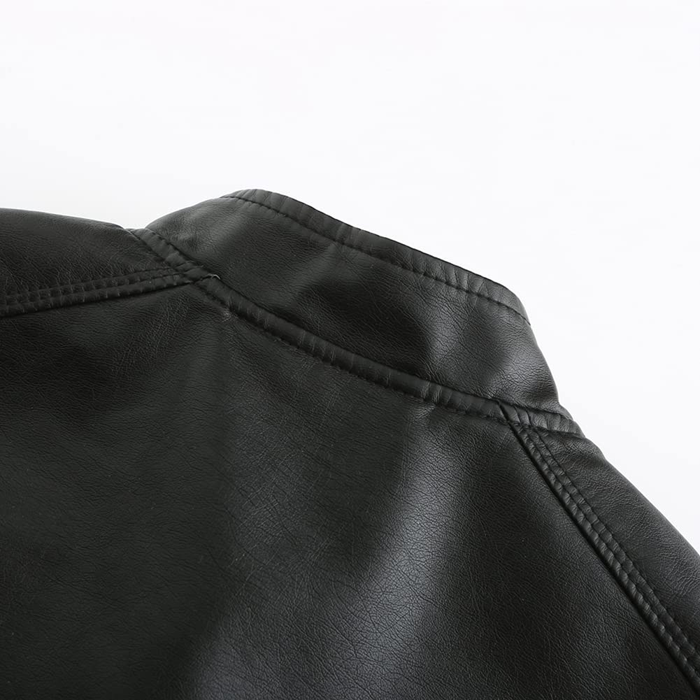 Damska klasyczna sztuczna skóra PU kurtka motocyklowa slim fit casual pikowany zamek błyskawiczny płaszcz z kieszenią