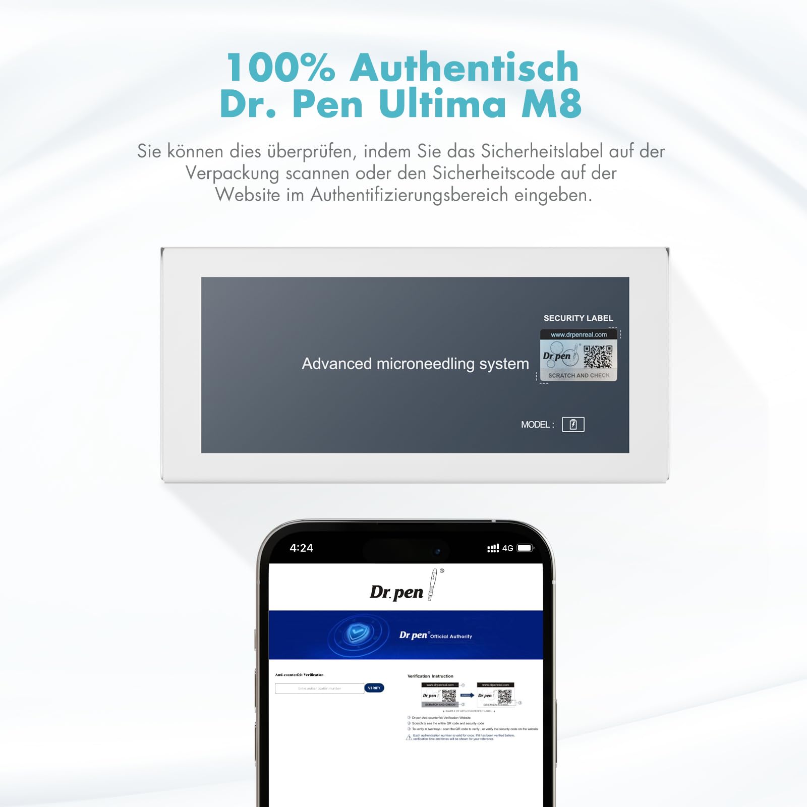 Dr. Pen Ultima M8 Microneedling Stift: Dr. Pen Drahtlose Microneedling Maschine mit 20 Aufsätzen