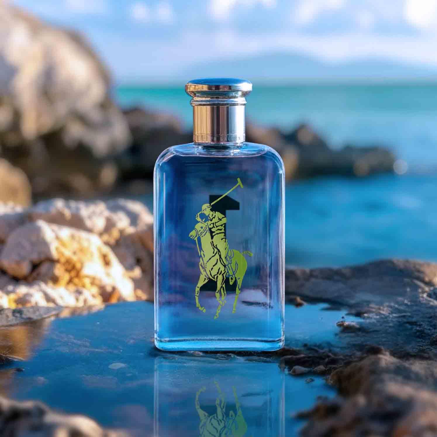 Ralph Lauren Big Pony Blue Eau de Toilette Uomo, Profumo Uomo Legnoso e Agrumato, Fragranza Aromatica e Raffinata, Note di Lime Dolce e Pompelmo, A Lunga Durata, Profumo di Lusso da Uomo