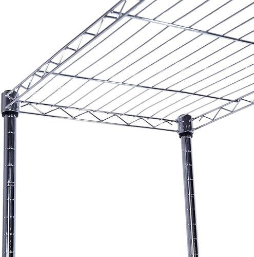 Miniatura 4 de Estantes de almacenamiento con ruedas de 5 niveles, estantería de alambre de metal, estante de grado comercial resistente, estante organizador