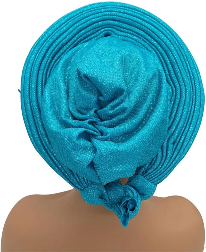 Women's African Auto Gele Turban Cap Nigeria Headtie Wedding Party Head Ties Female Already Made Head Wraps