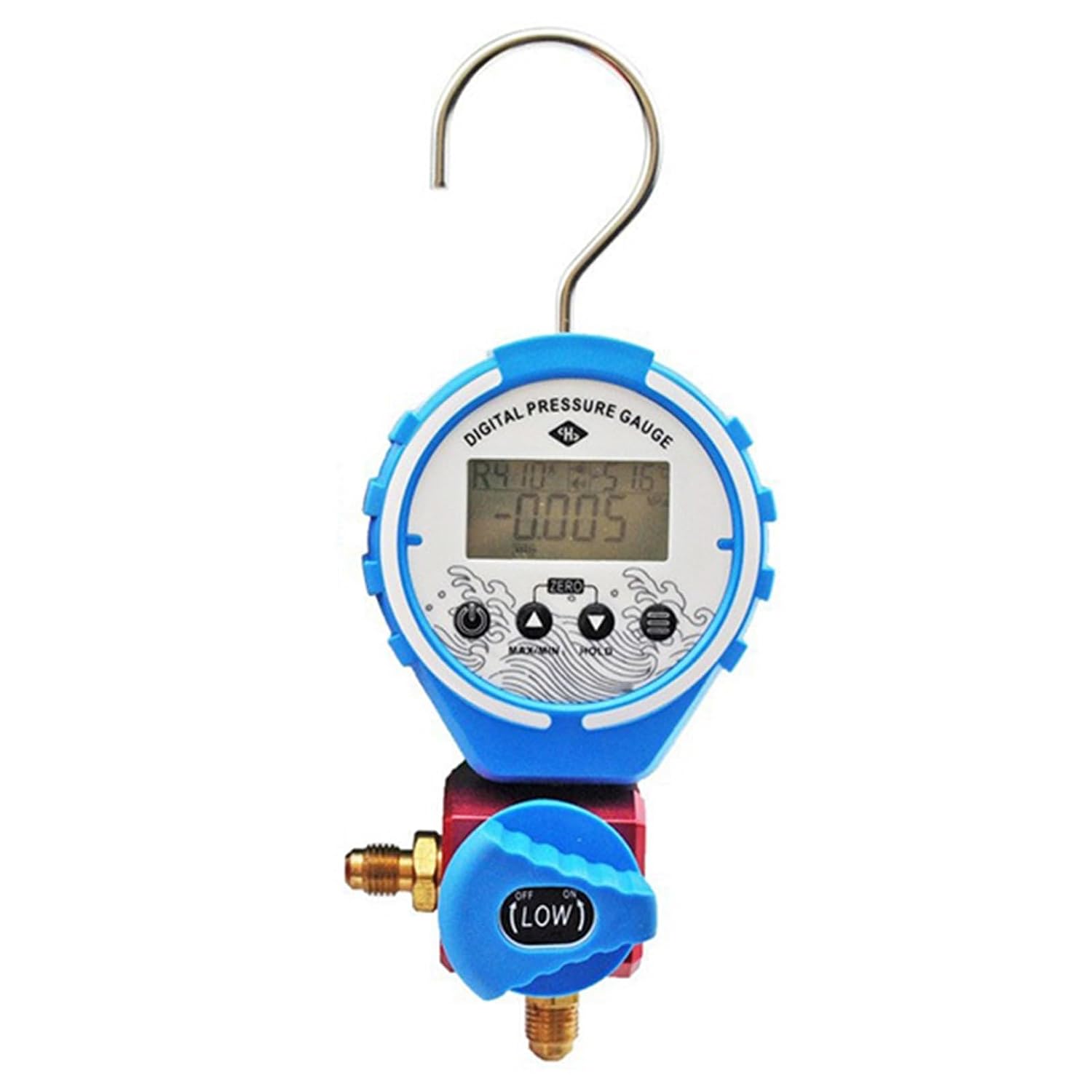 1pcs -0.1~5.0MPA Digital Manifold Pressure Gauge Refrigeration Tester Vacuum Pressure Meter HVAC Tester Freon Pressure(B-Pressure Gauge)