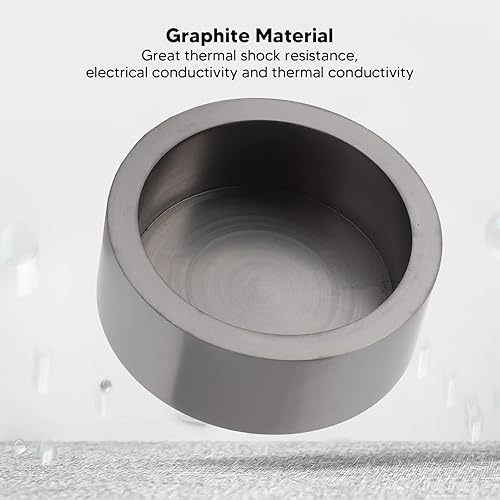 Miniatura 3 de ZJchao Molde de lingote de crisol de grafito, disco profesional de refinación de metal para joyería para fundir refinación, fundición de oro y