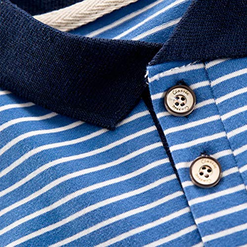 Conjunto de roupas infantis para bebês e meninos de verão com listras e manga curta + shorts