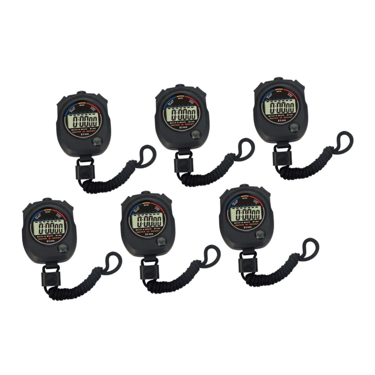 GRIRIW 6Pcs Electronic Stopwatch Timer for Matches Durable Training Timer Watch with Simple Design for Sports Referees and Interval Workouts