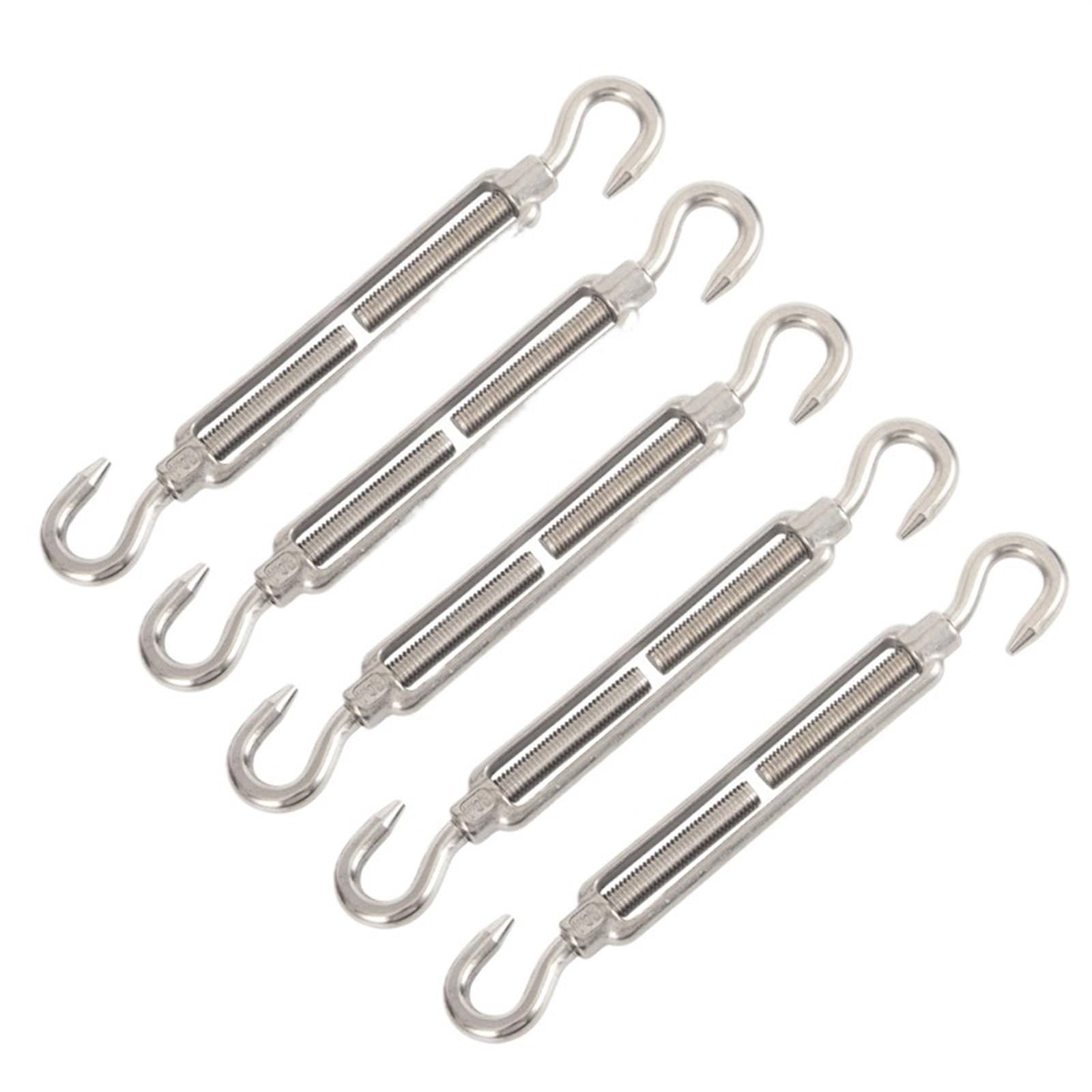 SDGBCXD， Lot de 5 crochets de réglage et tendeurs à œillet en acier inoxydable 304 for chaîne et câble métallique,Tendeur(Cc Type 5pcs,M10)