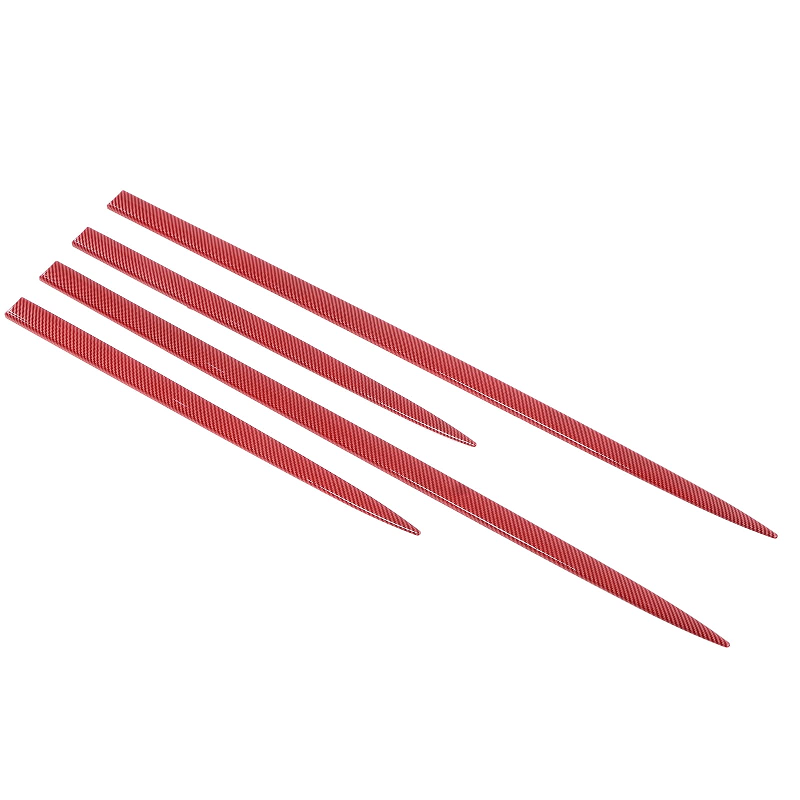 Ejoyous Embellecedor Lateral del Cuerpo Estilo de Fibra de Carbono Rojo Moldura Lateral del Cuerpo ABS 4 Piezas Protección Universal Autoadhesiva Impermeable para Puerta de Automóvil para Sedanes SUV