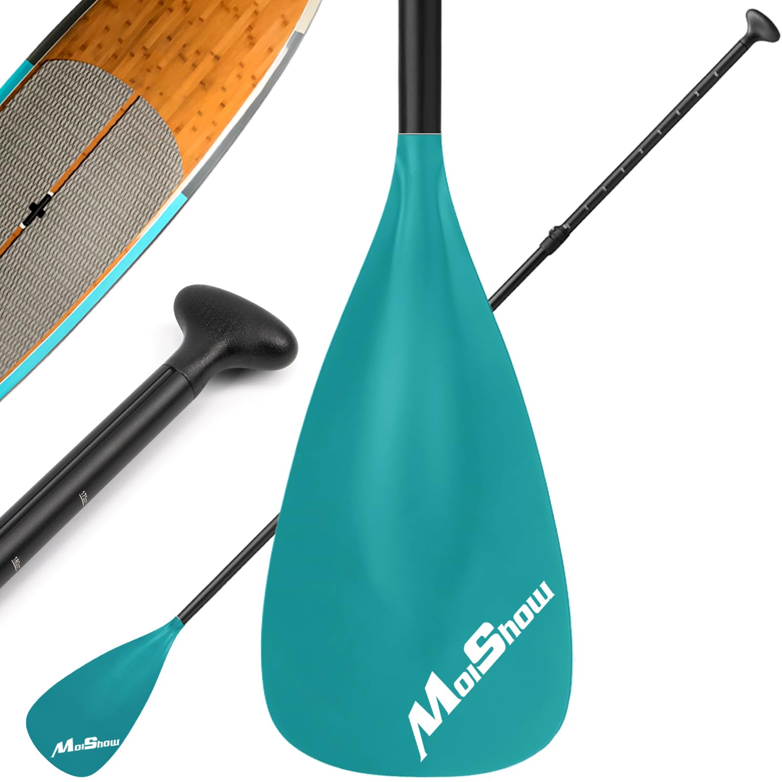 SUP Paddle - Adjustable 3 Pieces Stand Up Paddle Board Paddle with Unique Lock Design Floating Alloy Shaft Paddleboard Paddle
