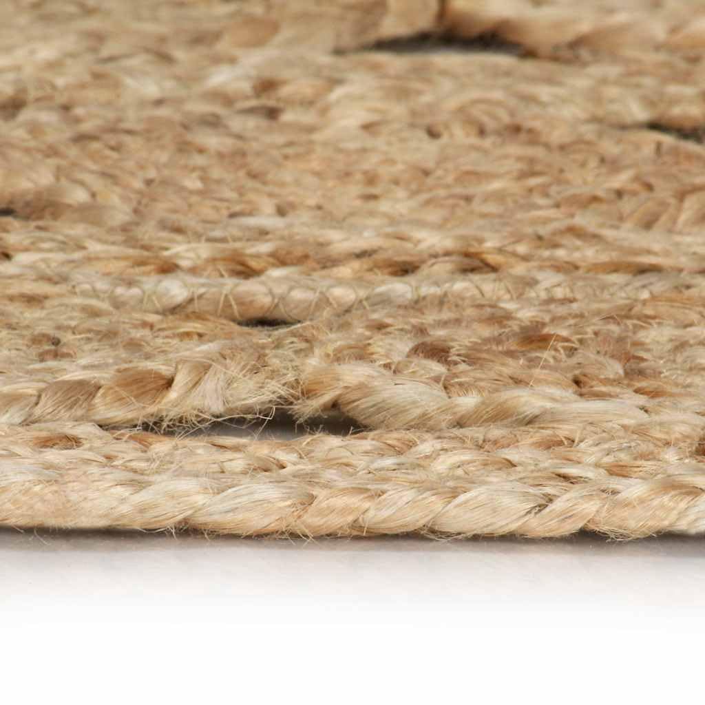 Tapis Fait à la Main en Jute tressée 90 cm pour décoration intérieure, Sol, Chambre, Salon, terrasse, Balcon, avec Texture Douce et Motif Traditionnel Naturel, Facile à Entretenir