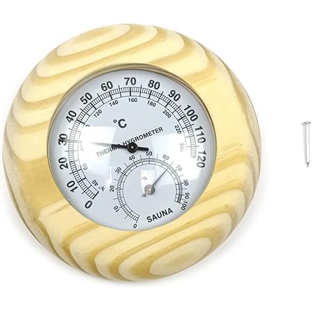 2 In 1 Sauna Thermometer Fahrenheit, Wall Mounted Sauna Temperature Gauge Hygrometer, 10 To 120 Aluminum Hygrothermograph For Home Greenhouse Spa Room
