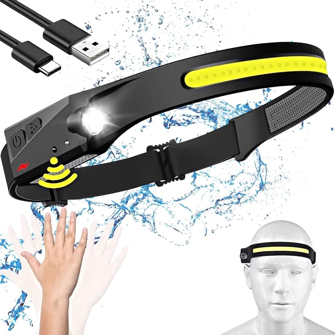 Clefairy Headlamp Rechargeable, 230° Wide Beam Head Lamp LED with Motion Sensor for Adults - Camping Accessories Gear, Waterproof Head Light Flashlight for Hiking, Running, Repairing, Fishing, Cycling (B0CPXW13HC) Amazon Price History, Amazon Price Tracker