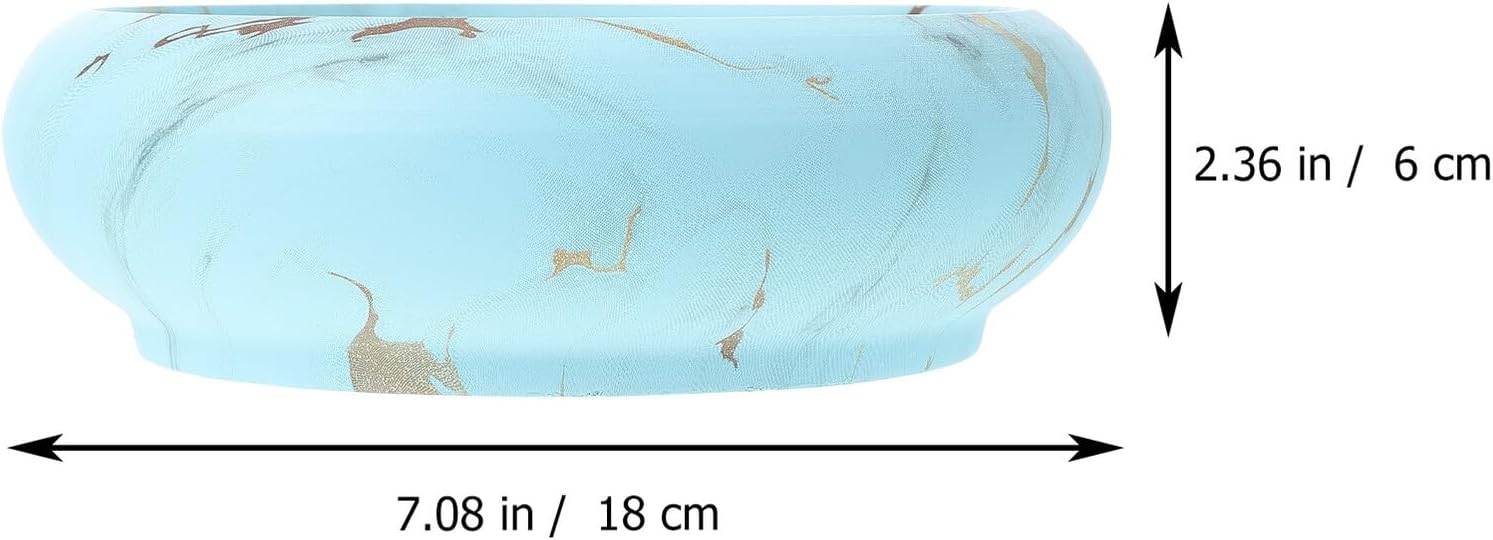 Ceramic Water Transfer Printing Flower Planter with Tray Set for Succulents and Small Plants, Decorative Home Garden Pot, Sturdy Ceramic Plant Pot with Base