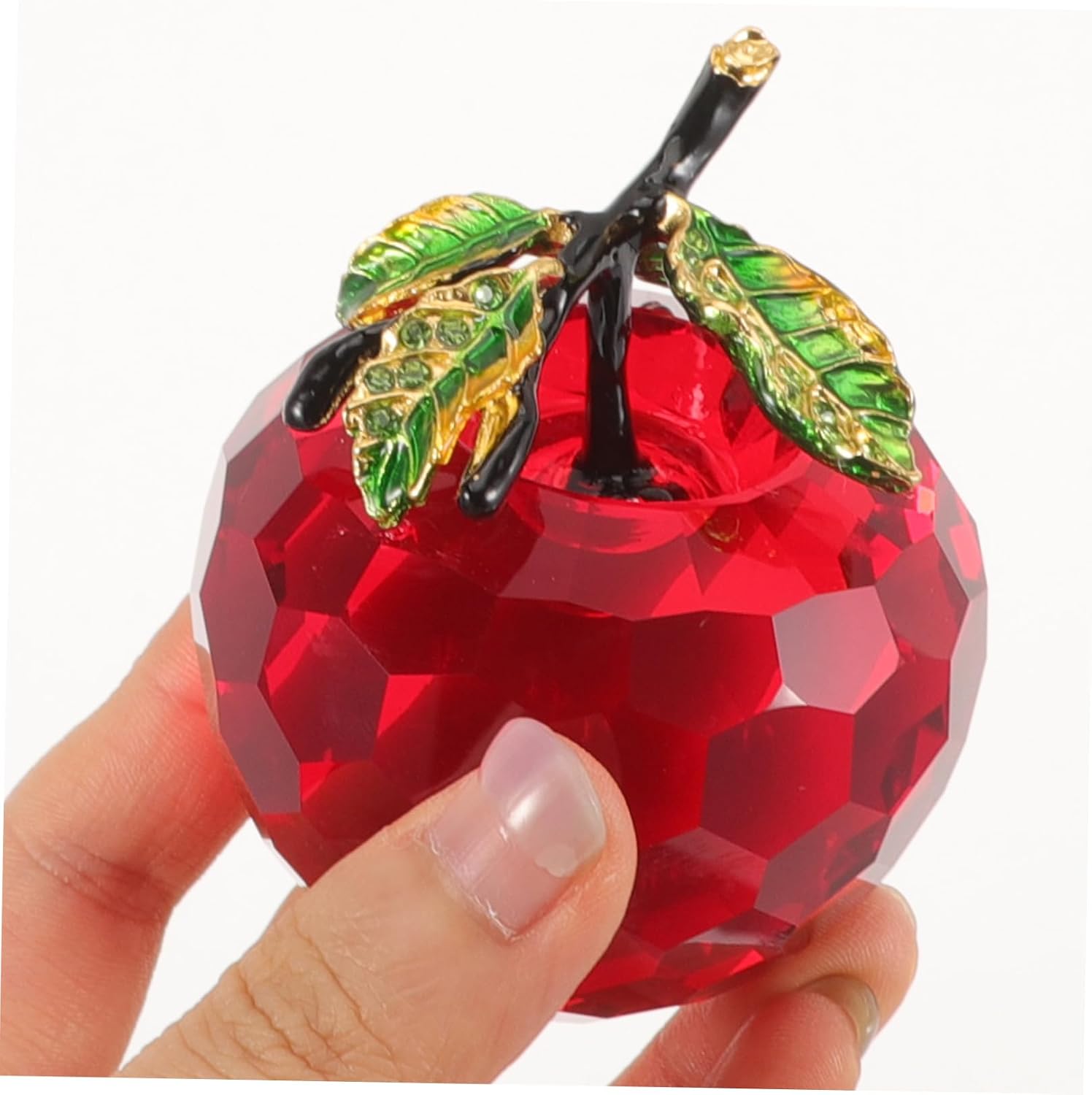 Crystal Decorative Ornament Natural Crystal Enamel Leaves for Home Decor Christmas Weddings and Special Occasions