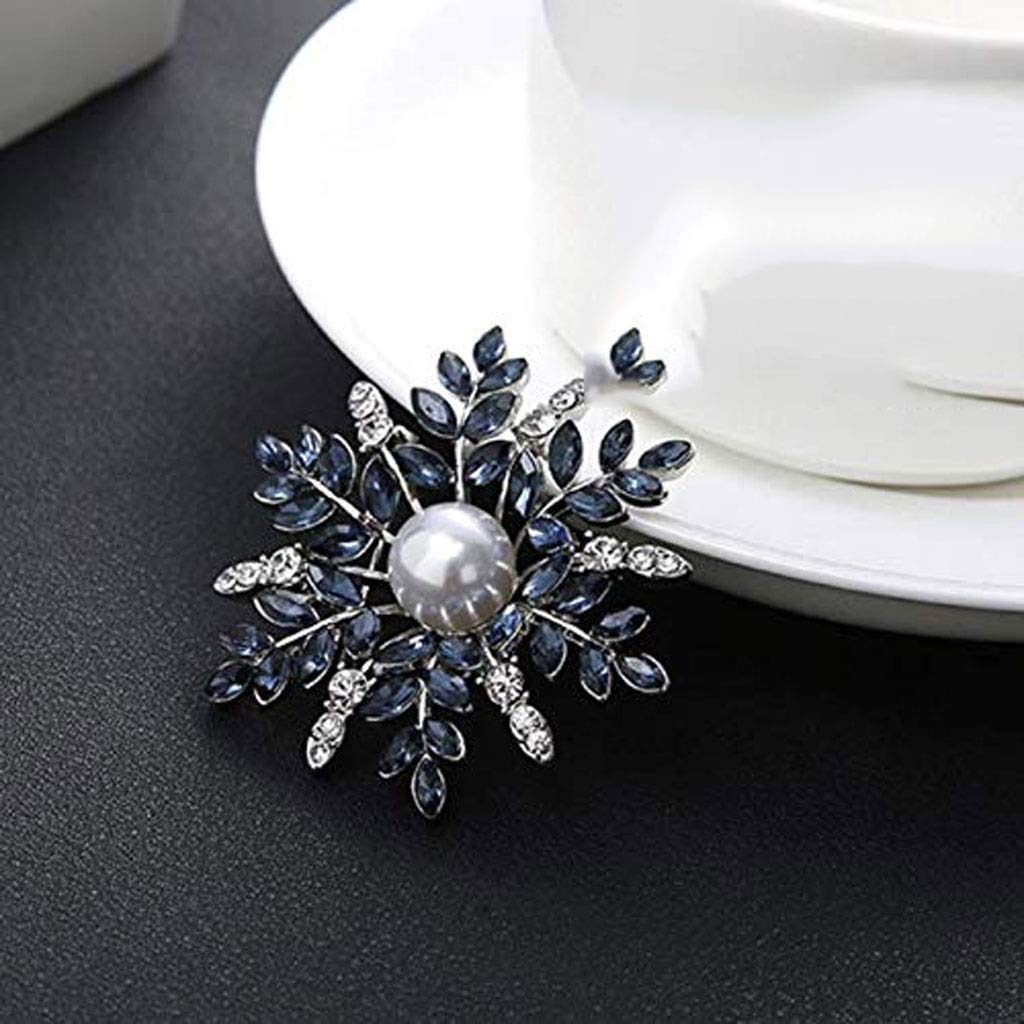 Broche Mujer Creativo Diamante Forma De Copo De Nieve Broche, Broche De Diamantes De Imitación De Cristal Joyería Vestido Bufanda Chal Clip