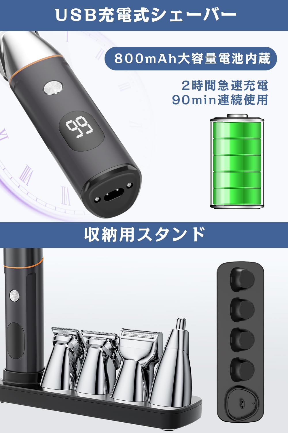 Amazon | Lispike 電気シェーバー 【1台5役＆全身脱毛】 髪/髭/鼻毛 