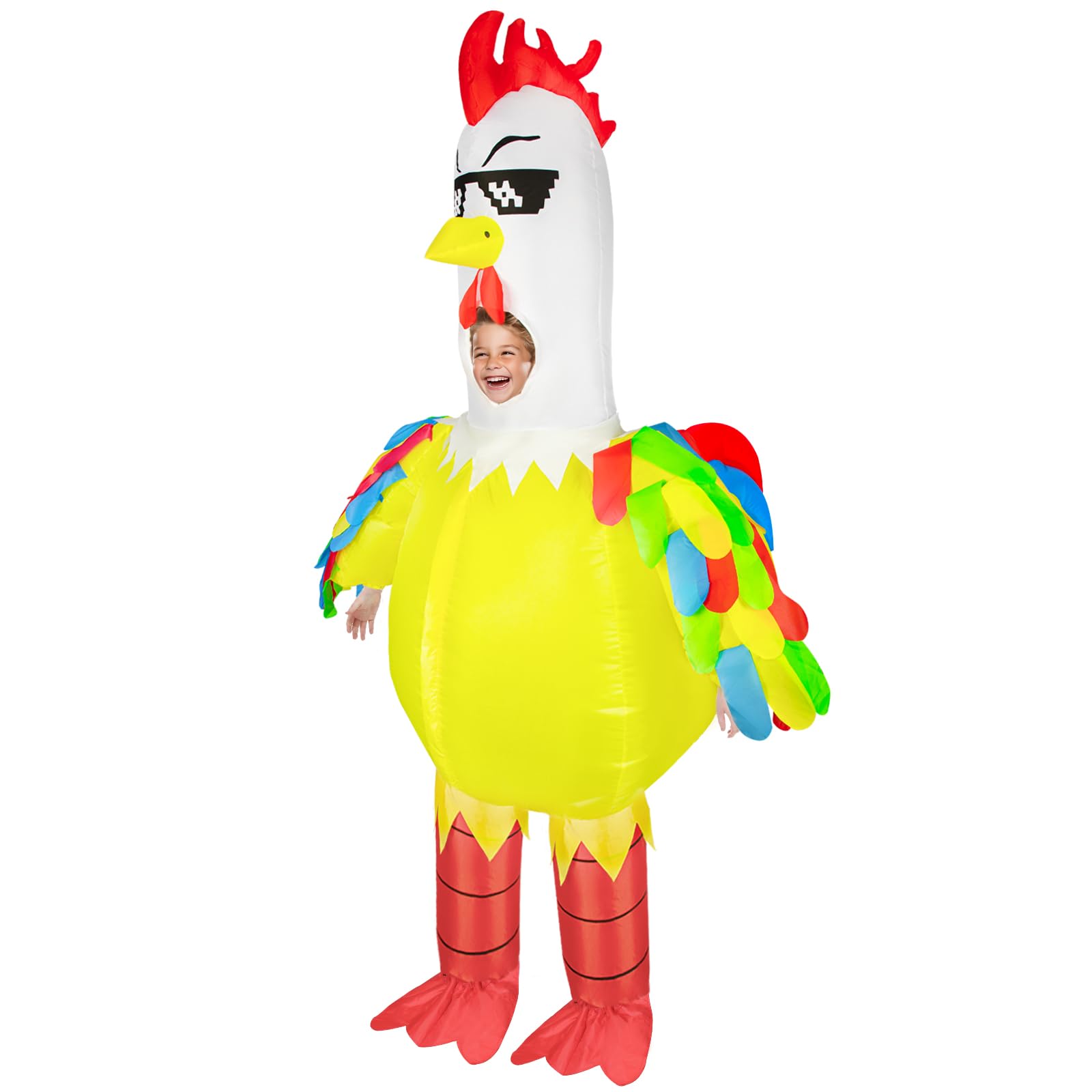 Costume de poulet gonflable en polyester résistant avec ventilation intégrée - 7