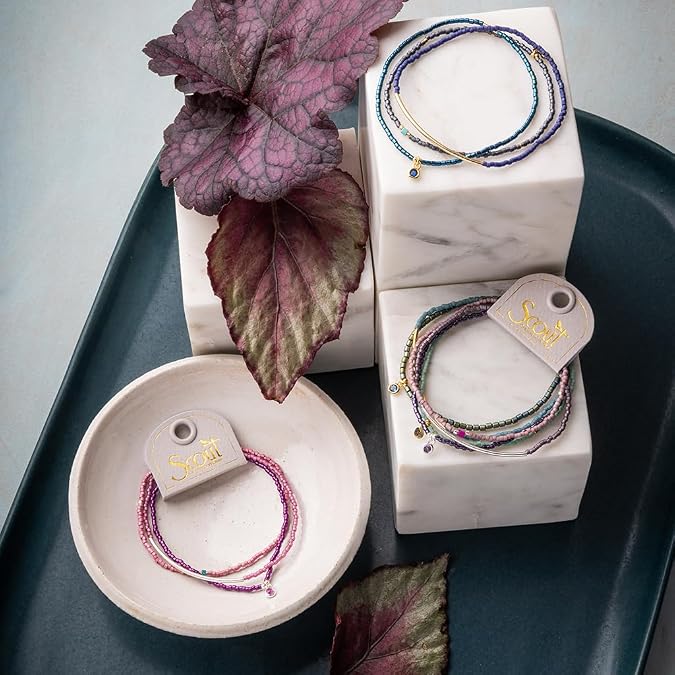 Scout Curated Wears - Tonal Chromacolor Miyuki Bracelet Trio - Blush/Gold