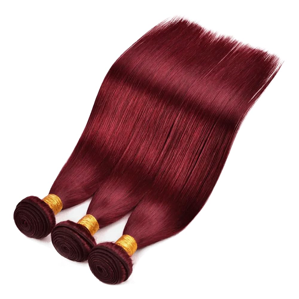 99J Bundles Burgundy Straight Human Hair Bundles 99J Straight Bundles Human Hair 3 Bundles 14 16 18 Inch Brazilain Unprocessed Virgin Hair 99J Red Bundles