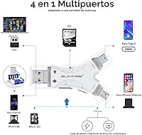 Vista 2 de Lector de tarjetas SD para iPhone/iPad/Android/Mac/Computadora/Cámara, lector de tarjetas Micro SD 4 en 1 visor de cámara trail, lector de tarjetas