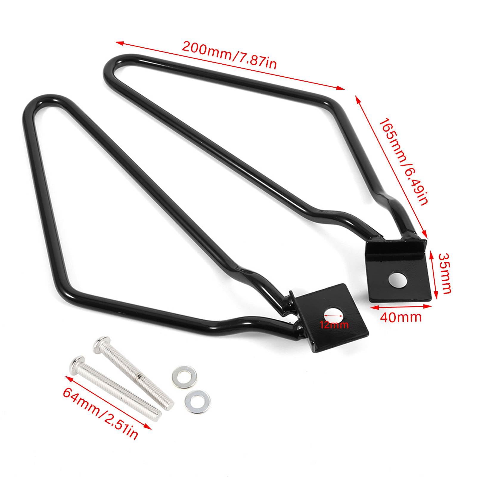 Zerone Uchwyt do sakwy motocyklowej 2x Uchwyt do sakwy motocyklowej czarny do XL883/1200 HD1450/1584