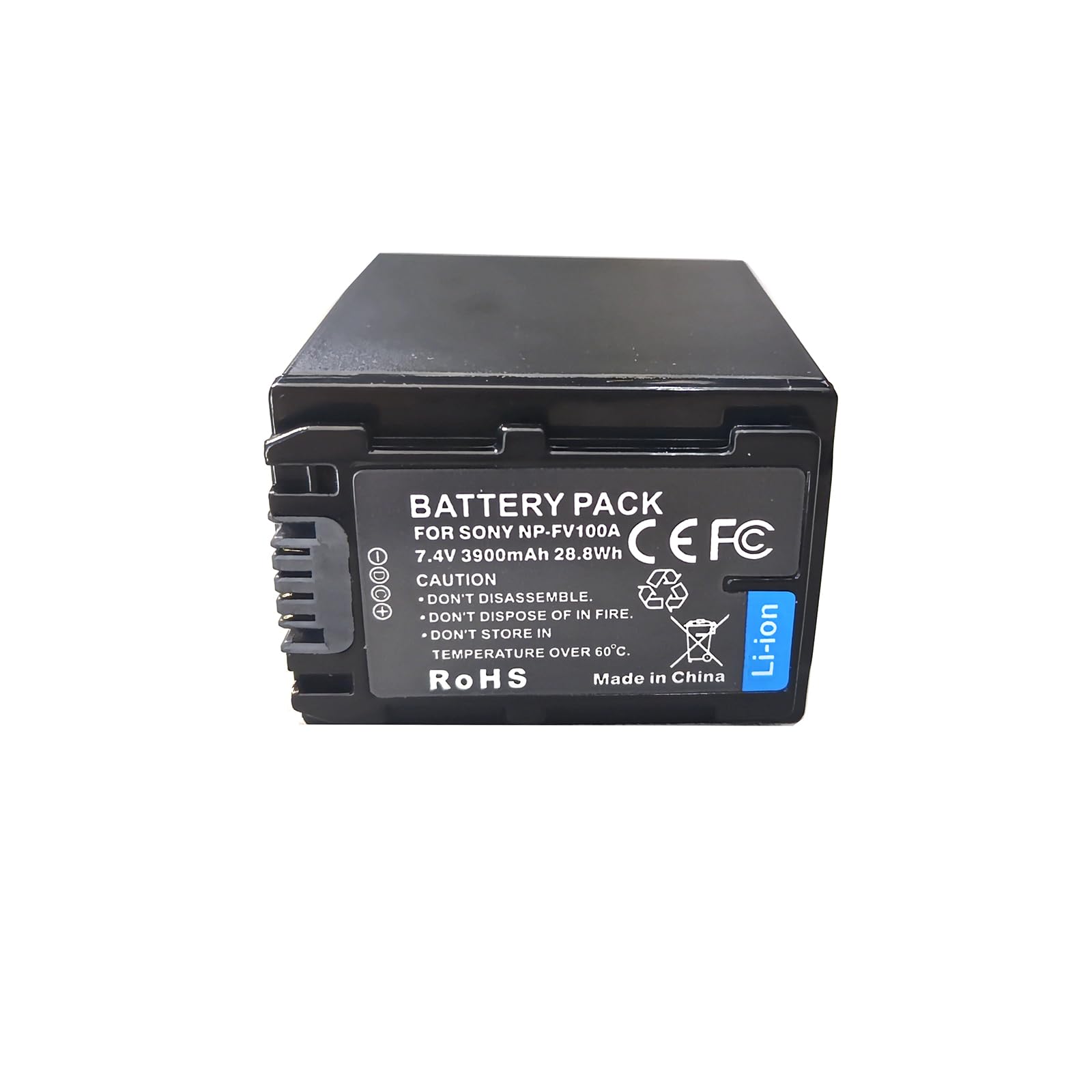 Batería de cámara NP-FV100A 3410mAh Compatible con Sony PXW-X70 FDR-AX33 FDR-AX40 FDR-AX45 FDR-AX53 FDR-AX60 HDR-PJ675 NEX-VG30 NP-FV70A