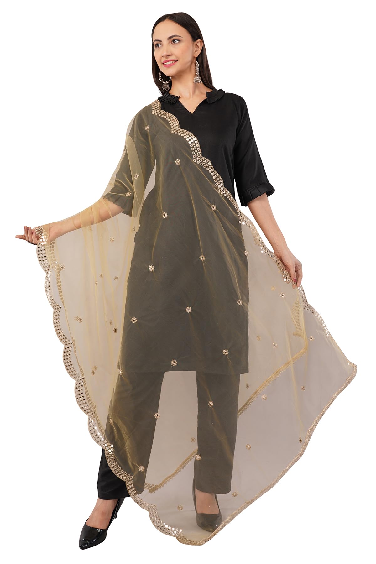 Net Dupatta for Women | Elegant Ethnic Dupatta for Kurti & Salwar Suit | Stylish Bridal, Wedding & Festive Chunni for Traditional & Party Outfits | Chunni for Women-image-28