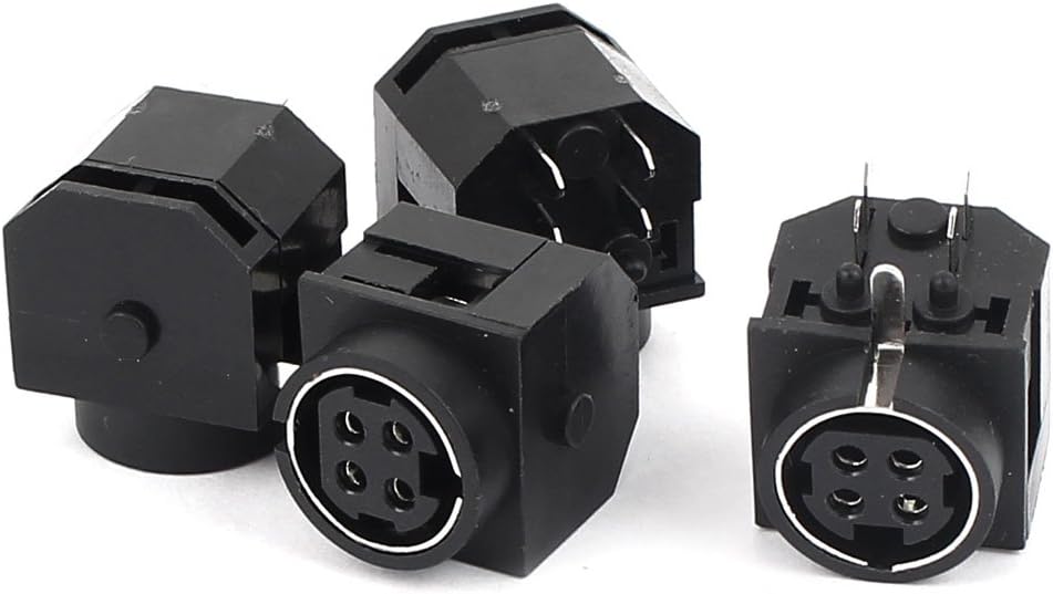uxcell 4 Pcs MPC4 PCB Mount Female 4 Pin DIN Sockets