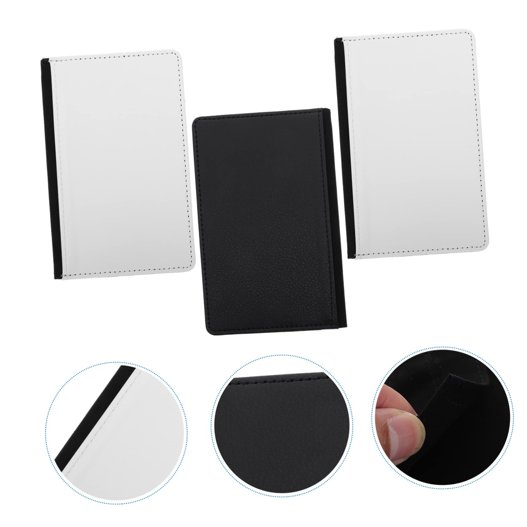 VALICLUD Porta Documenti da Viaggio in Pu, 3 Pezzi, per Viaggi | Design Pratico, Capienza Ampia, per Carte e Contanti, Finitura Elegante in Colore Nero